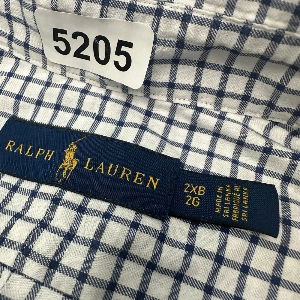 Lot of 3 Polo Ralph Lauren Button Down Dress Shirt Men 2XB Big Blue Plaid Stripe